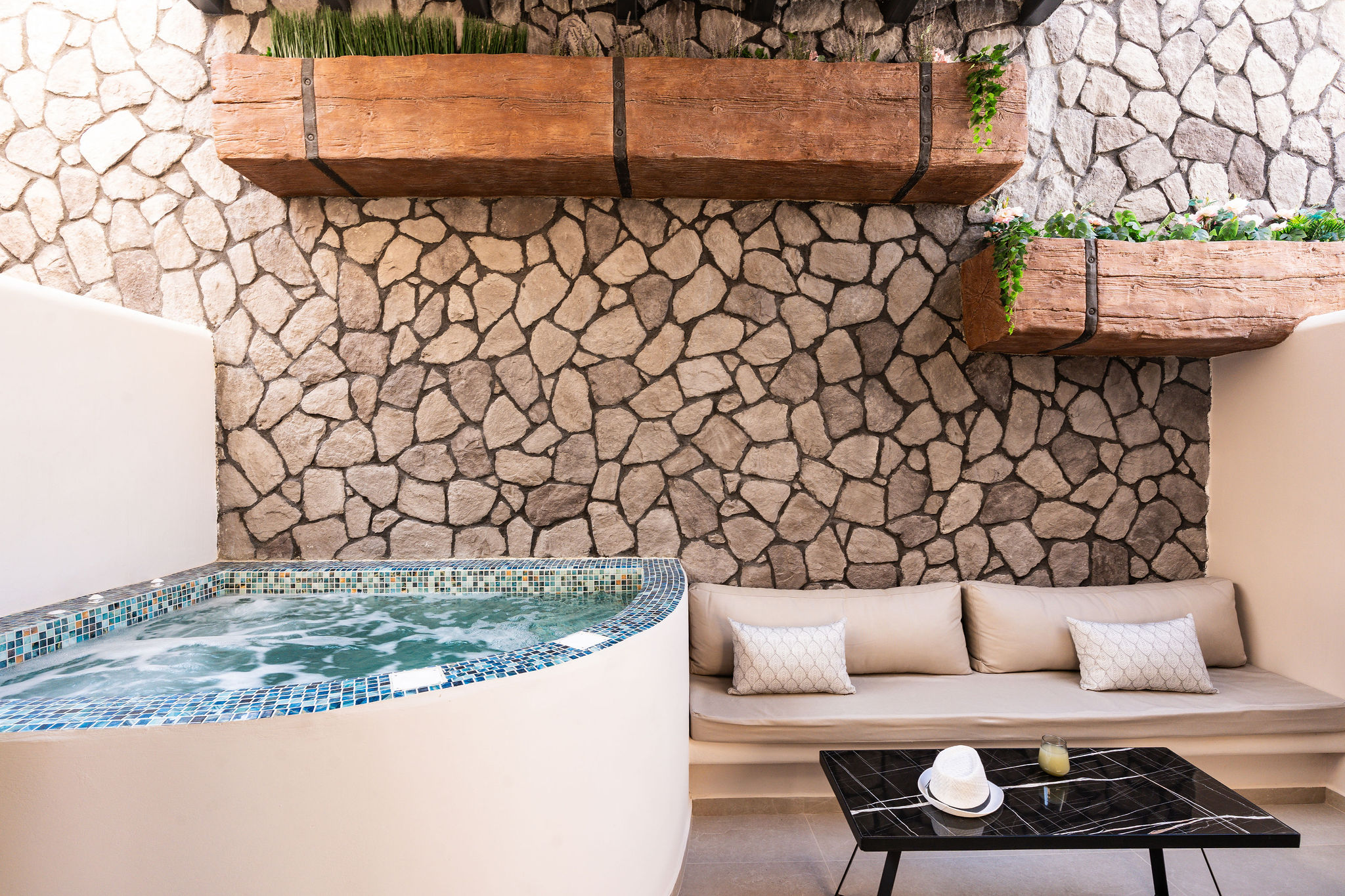 Suite 102 – Lower-Level Suite with Outdoor Hot Tub (Limited Sun)